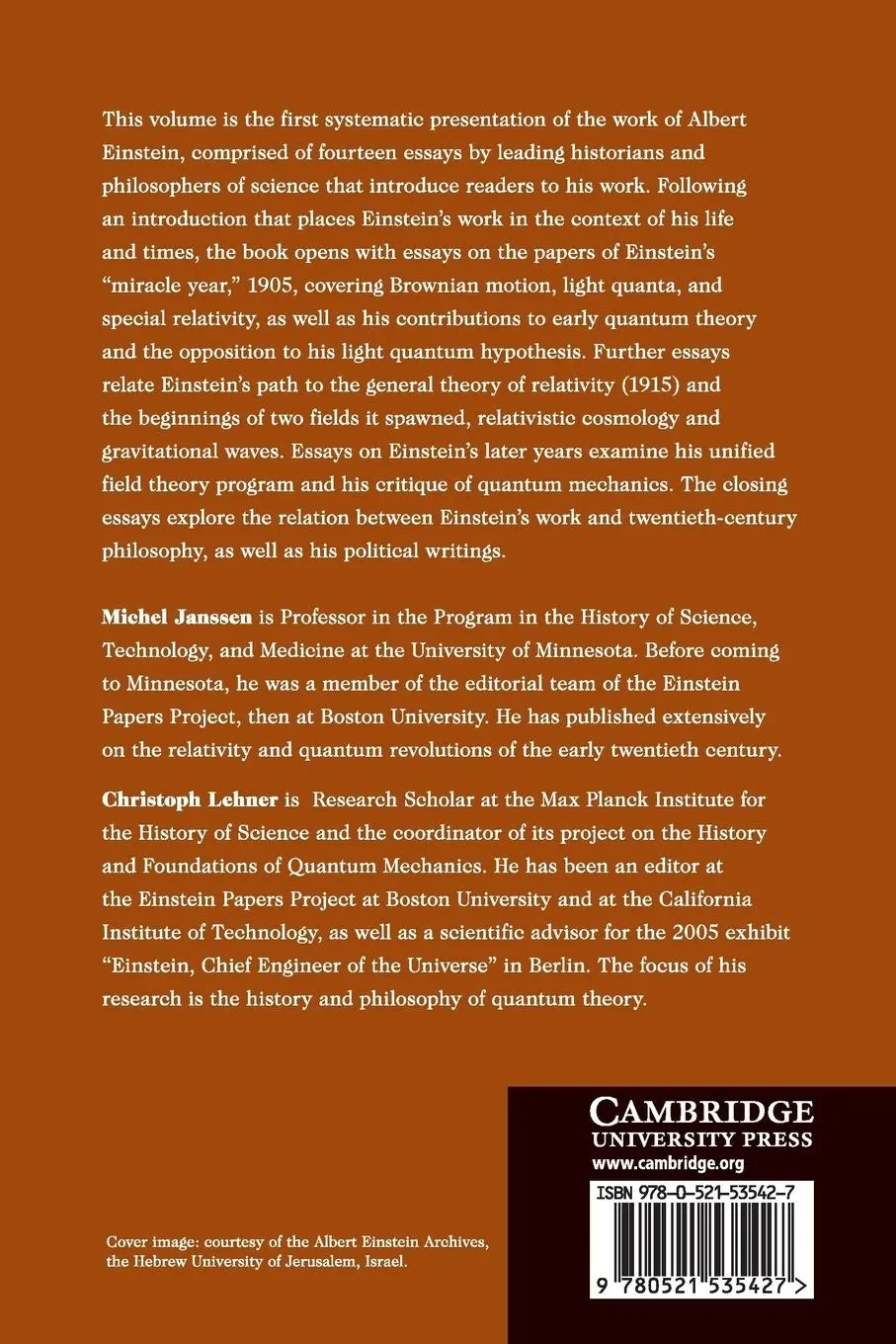 Rückseite: 9780521535427 | The Cambridge Companion to Einstein | Michel Janssen (u. a.) | Buch