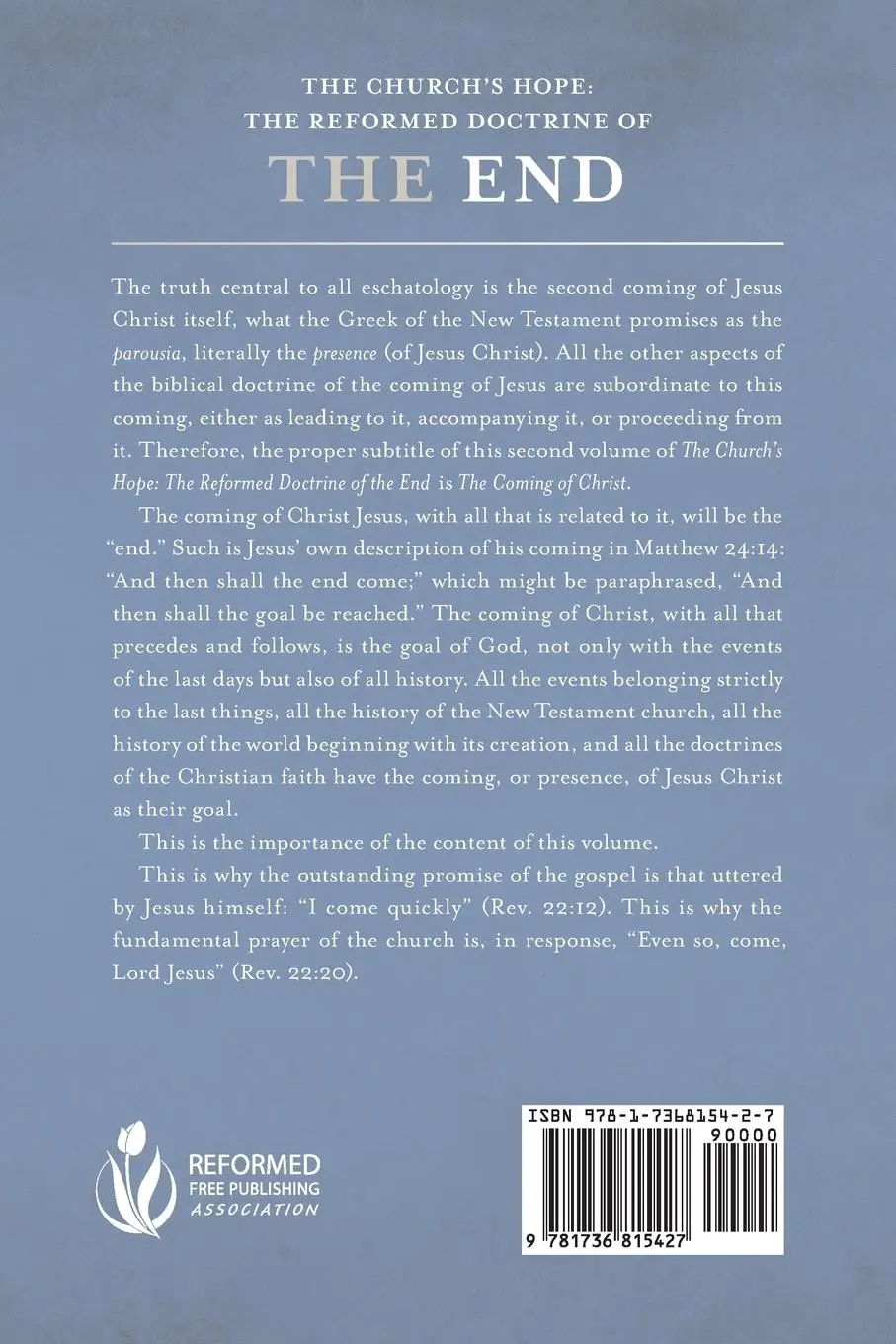 Rückseite: 9781736815427 | The Church's Hope | David J. Engelsma | Taschenbuch | Englisch | 2022