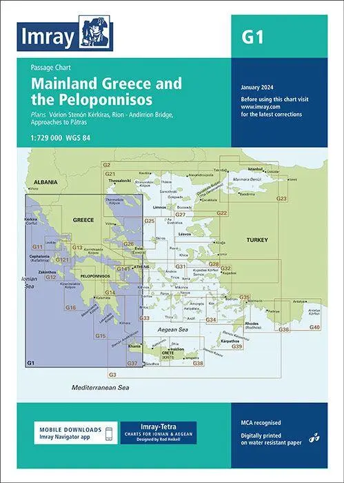 Cover: 9781786795427 | G1 Mainland Greece and the Peloponnisos | Passage Chart | Series