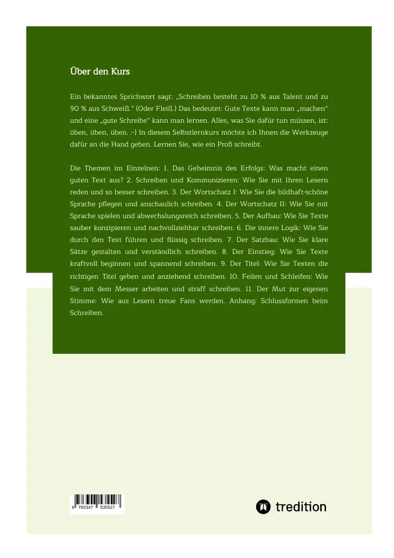 Rückseite: 9783347535527 | Selbstlernkurs: Schreiben wie ein Profi | Heike Thormann | Taschenbuch