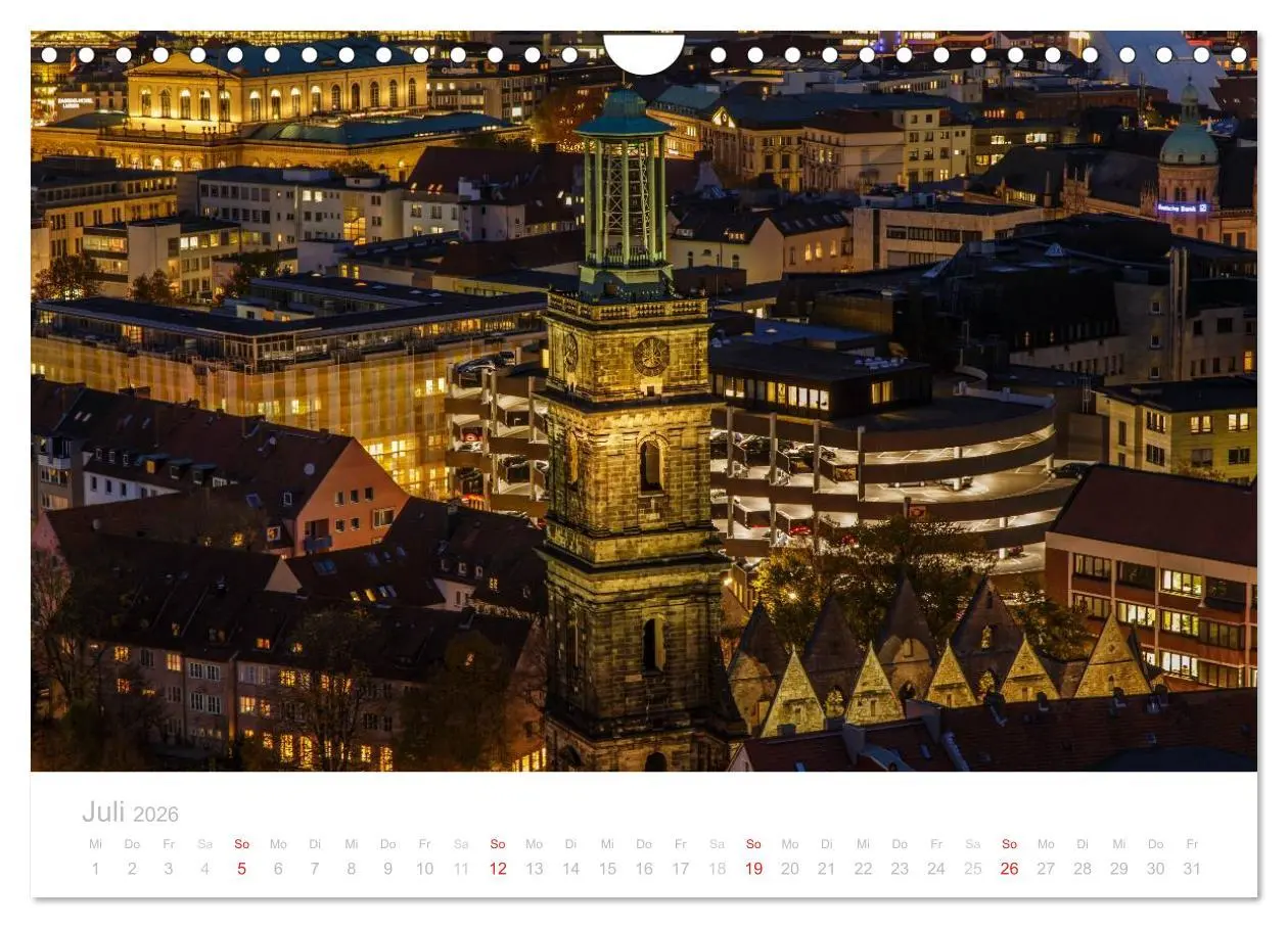 Bild: 9783457975527 | Hannover bei Nacht (Wandkalender 2026 DIN A4 quer), CALVENDO...