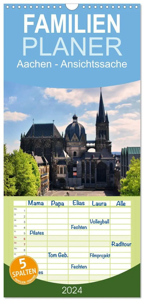 Cover: 9783516515527 | Familienplaner 2026 - Aachen - Ansichtssache mit 5 Spalten...