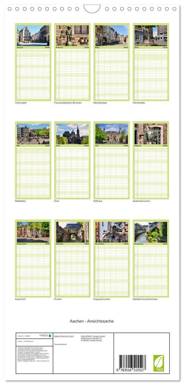 Bild: 9783516515527 | Familienplaner 2026 - Aachen - Ansichtssache mit 5 Spalten...