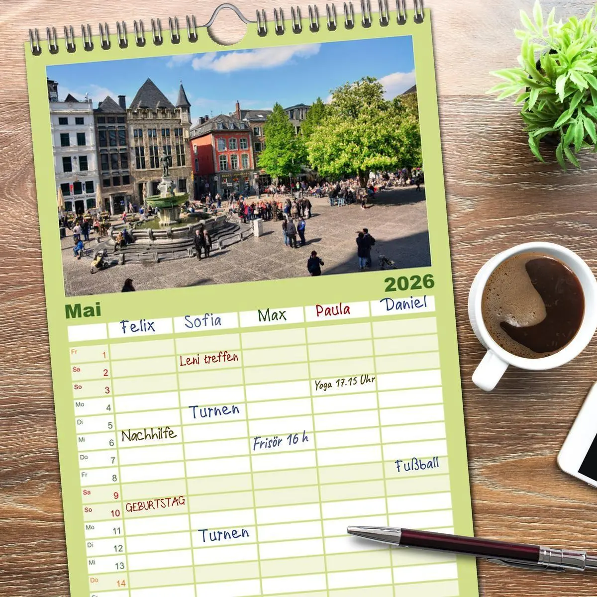 Bild: 9783516515527 | Familienplaner 2026 - Aachen - Ansichtssache mit 5 Spalten...