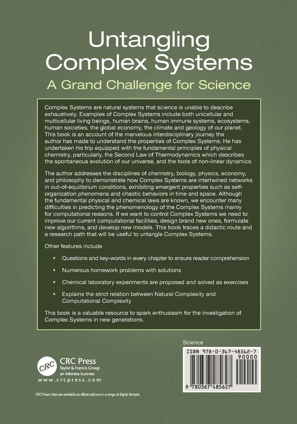 Rückseite: 9780367485627 | Untangling Complex Systems | A Grand Challenge for Science | Gentili