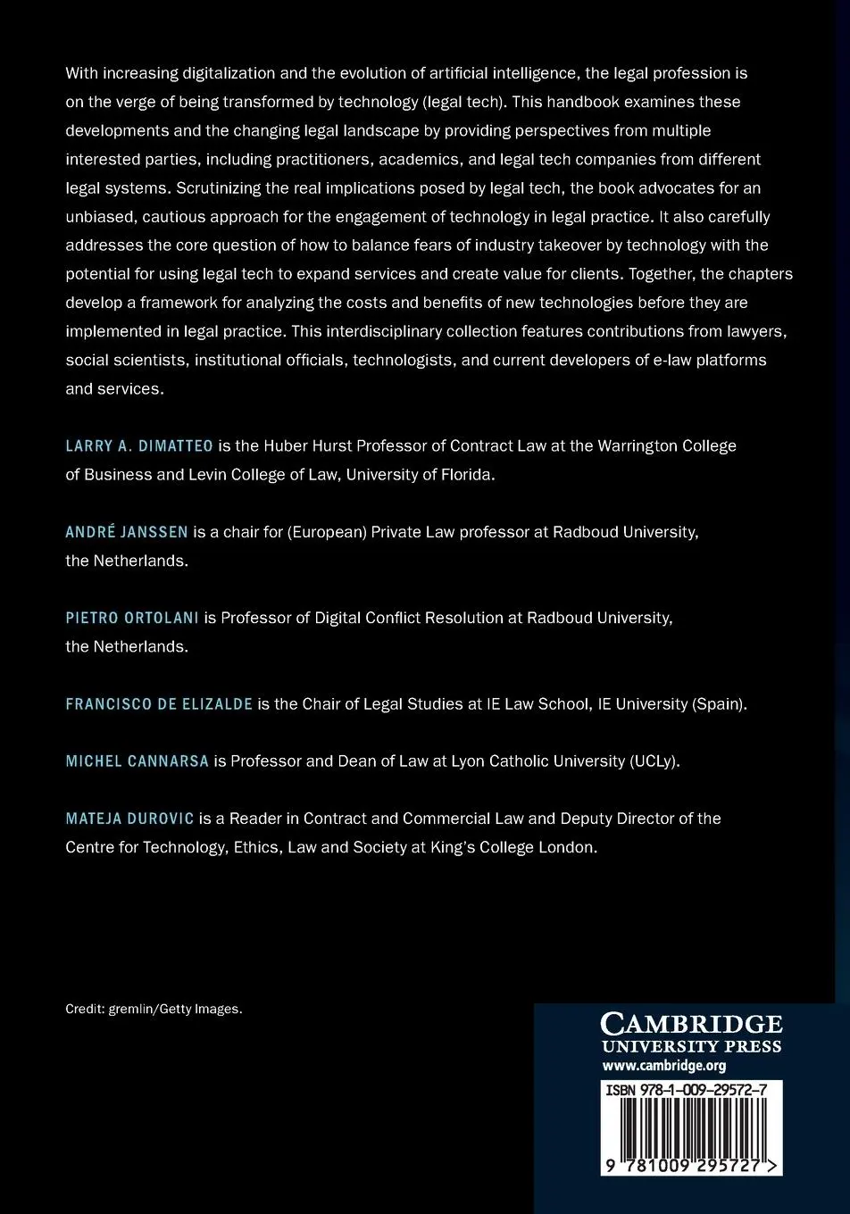 Rückseite: 9781009295727 | The Cambridge Handbook of Lawyering in the Digital Age | Taschenbuch
