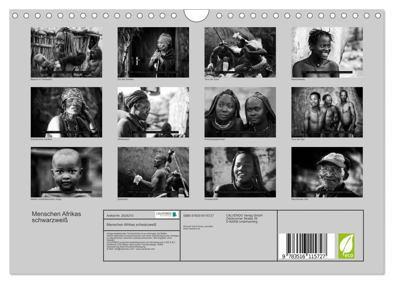 Bild: 9783516115727 | Menschen Afrikas schwarzweiß (Wandkalender 2026 DIN A4 quer),...