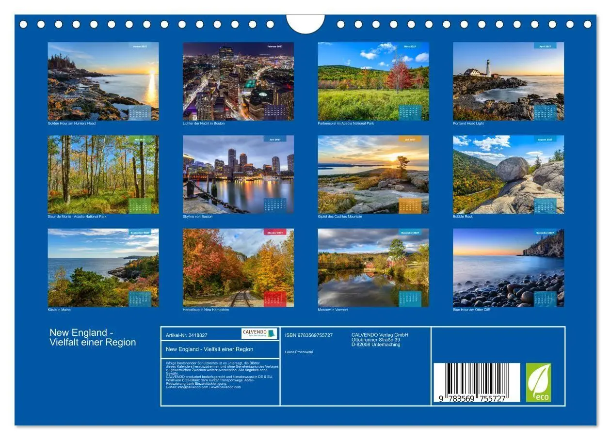 Bild: 9783569755727 | New England - Vielfalt einer Region (Wandkalender 2027 DIN A4...