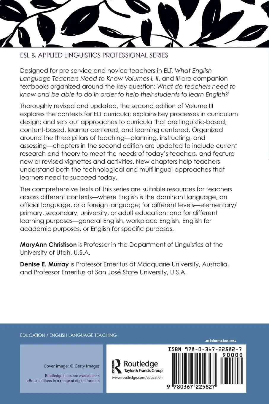 Rückseite: 9780367225827 | What English Language Teachers Need to Know Volume III | Taschenbuch