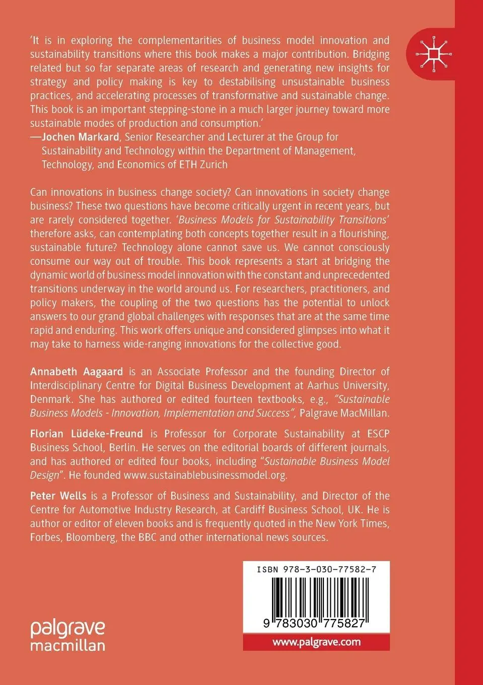 Rückseite: 9783030775827 | Business Models for Sustainability Transitions | Aagaard (u. a.)