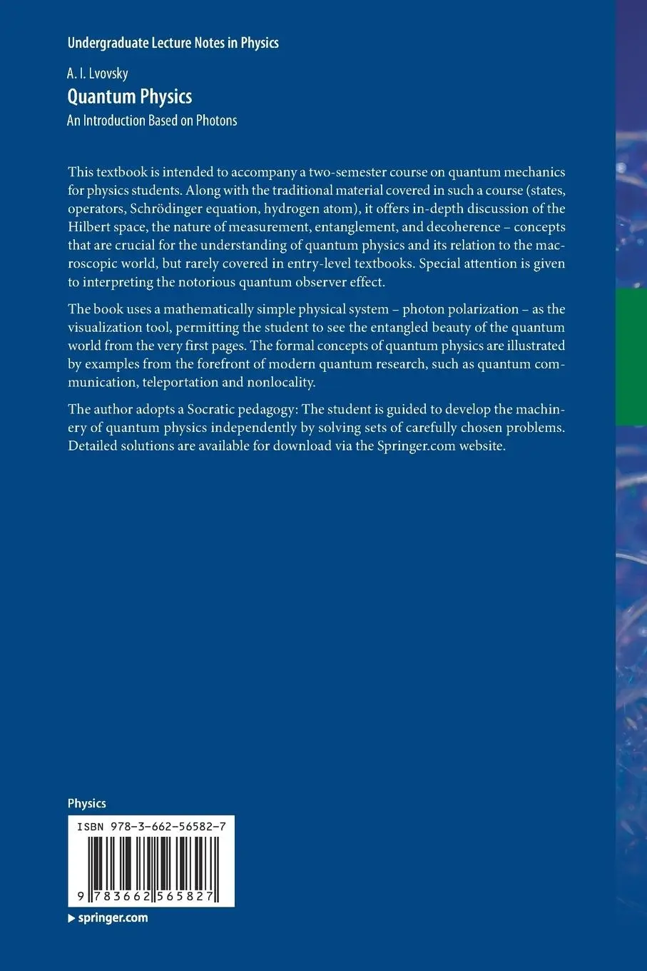 Rückseite: 9783662565827 | Quantum Physics | An Introduction Based on Photons | A. I Lvovsky | xx