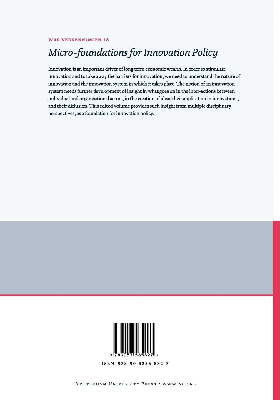 Rückseite: 9789053565827 | Micro-Foundations for Innovation Policy Micro-Foundations for...