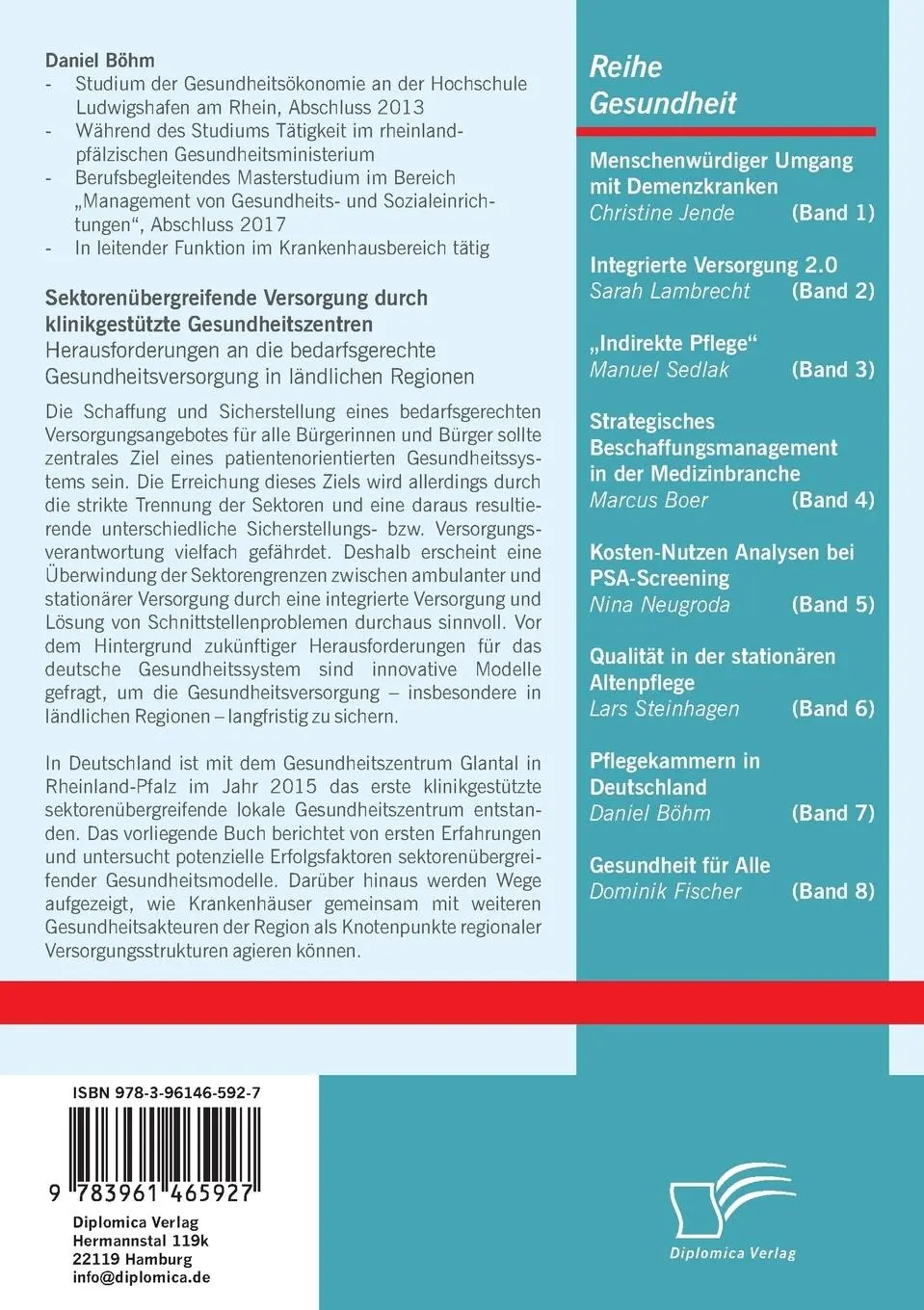 Rückseite: 9783961465927 | Sektorenübergreifende Versorgung durch klinikgestützte...