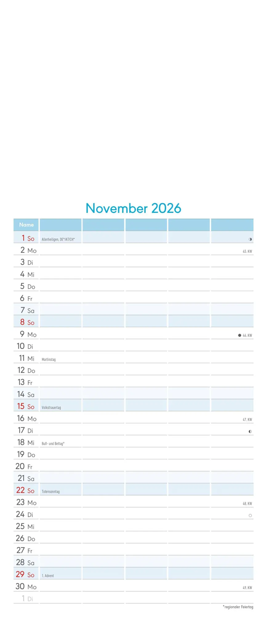Bild: 4069095006027 | Kreativ-Kalender Familienplaner 2026 - 5 Spalten - 19,5x45 cmFoto,...