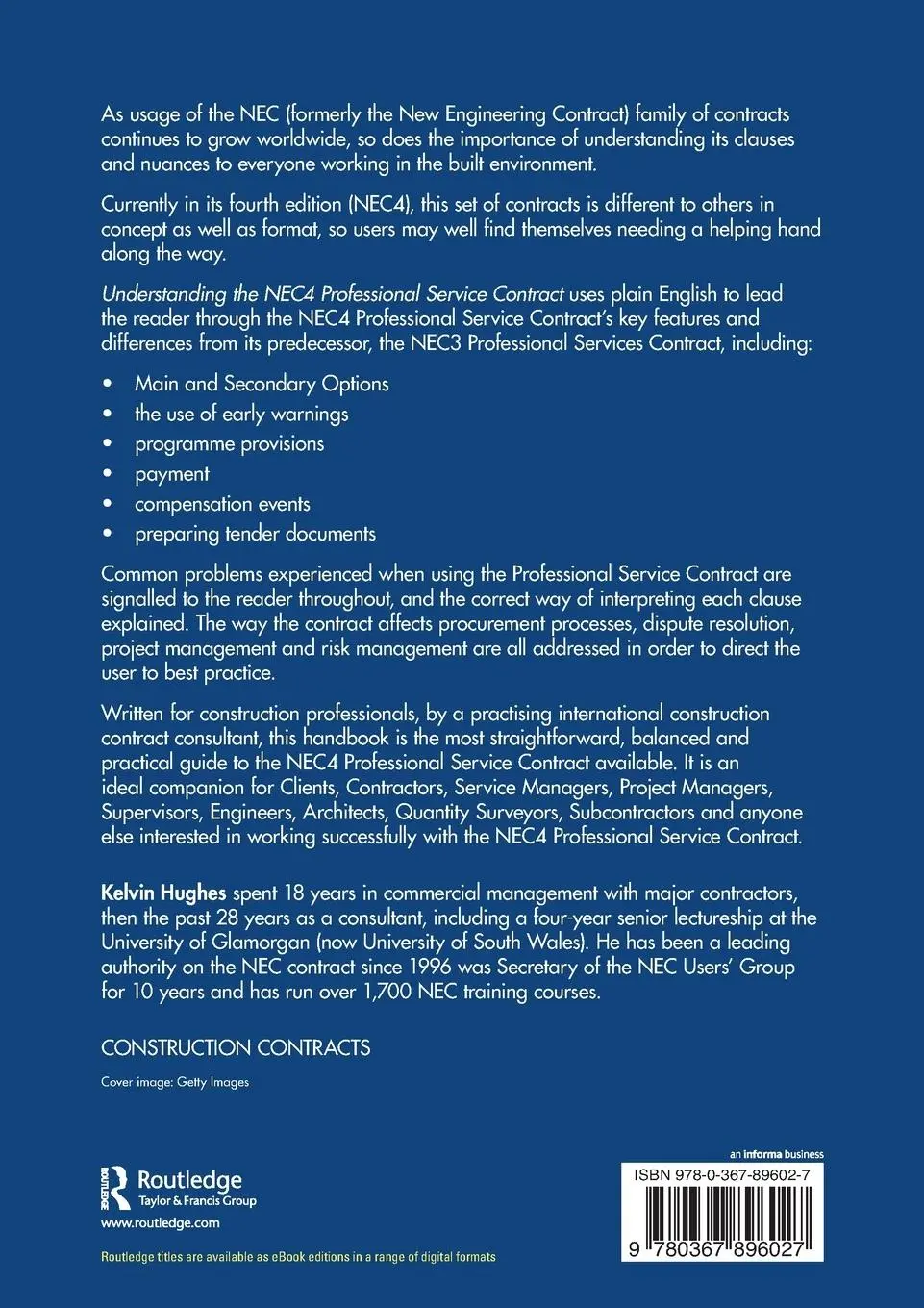 Rückseite: 9780367896027 | Understanding the NEC4 Professional Service Contract | Kelvin Hughes