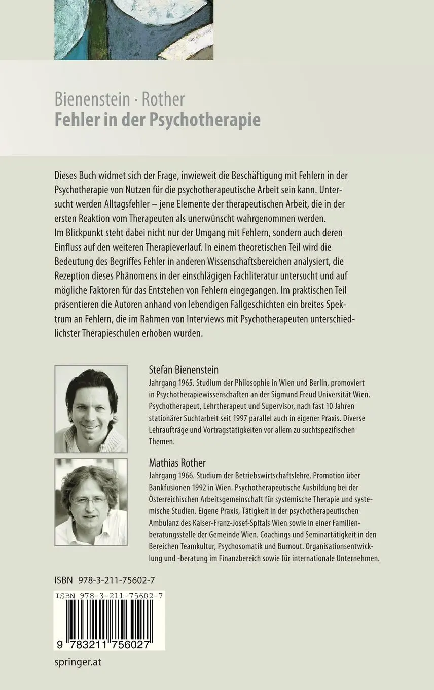 Rückseite: 9783211756027 | Fehler in der Psychotherapie | Mathias Rother (u. a.) | Buch | xviii