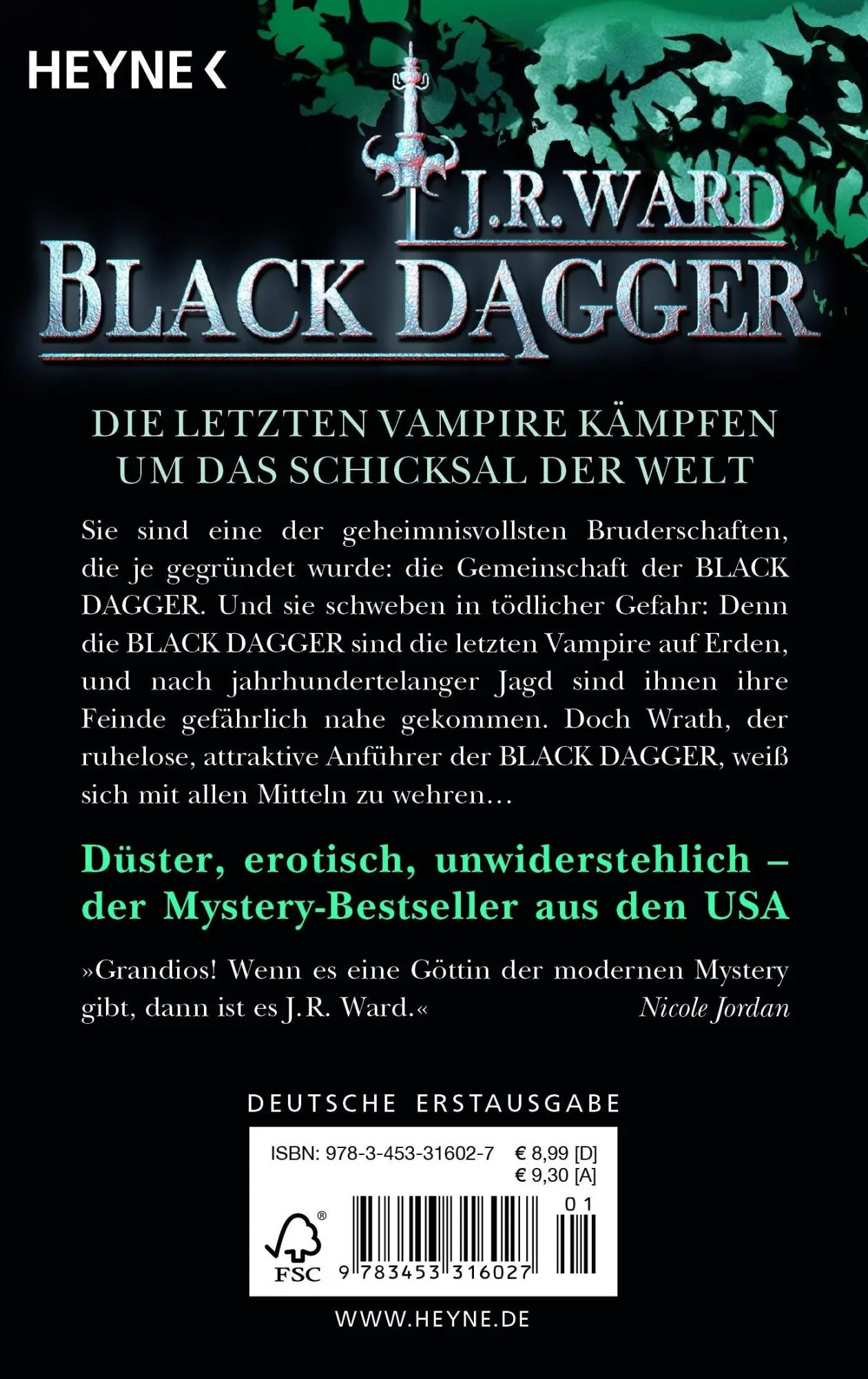 Rückseite: 9783453316027 | Black Dagger 23. Nachtherz | Black Dagger 23 - Roman | J. R. Ward