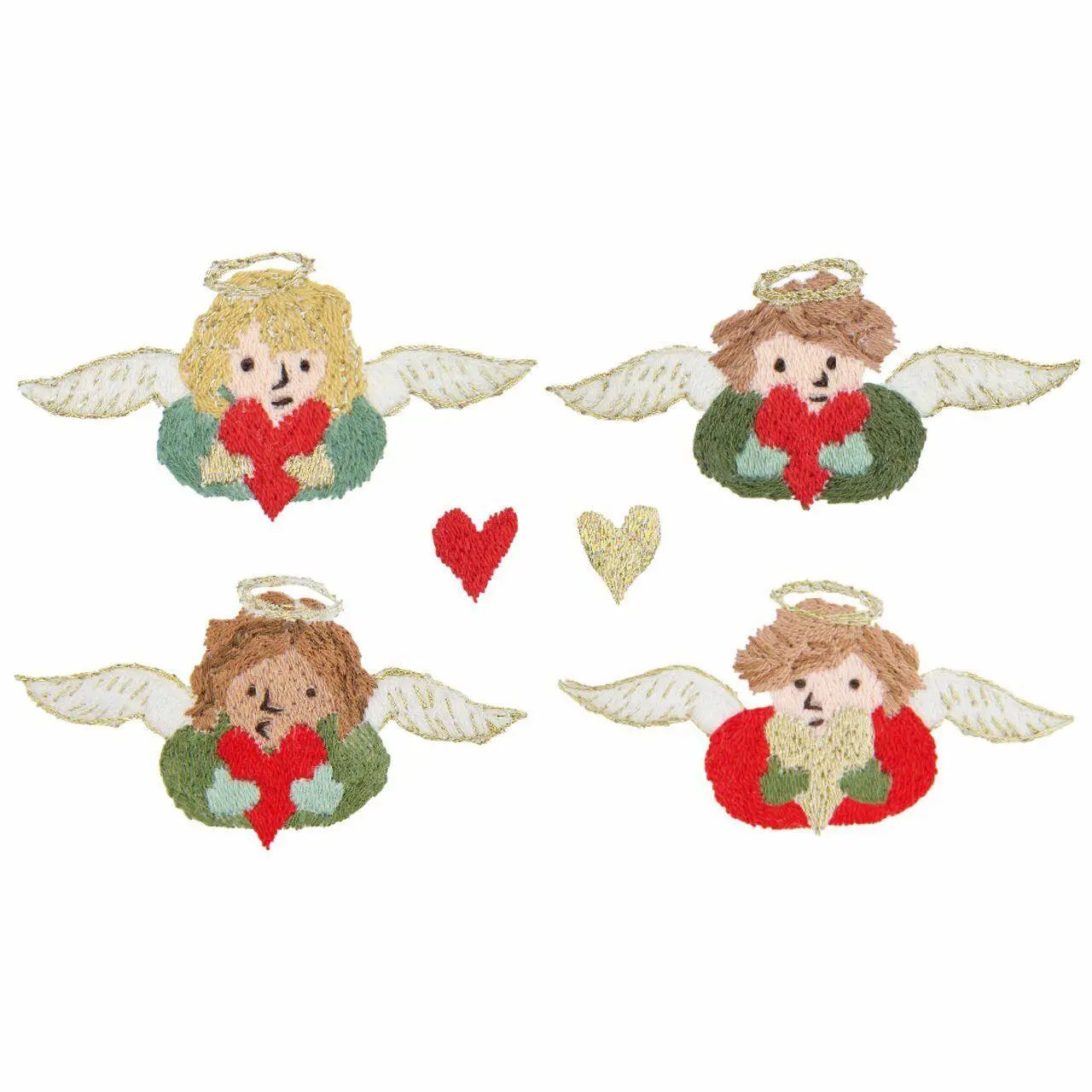 Stick & Stitch Packung, Engel mit Herzen