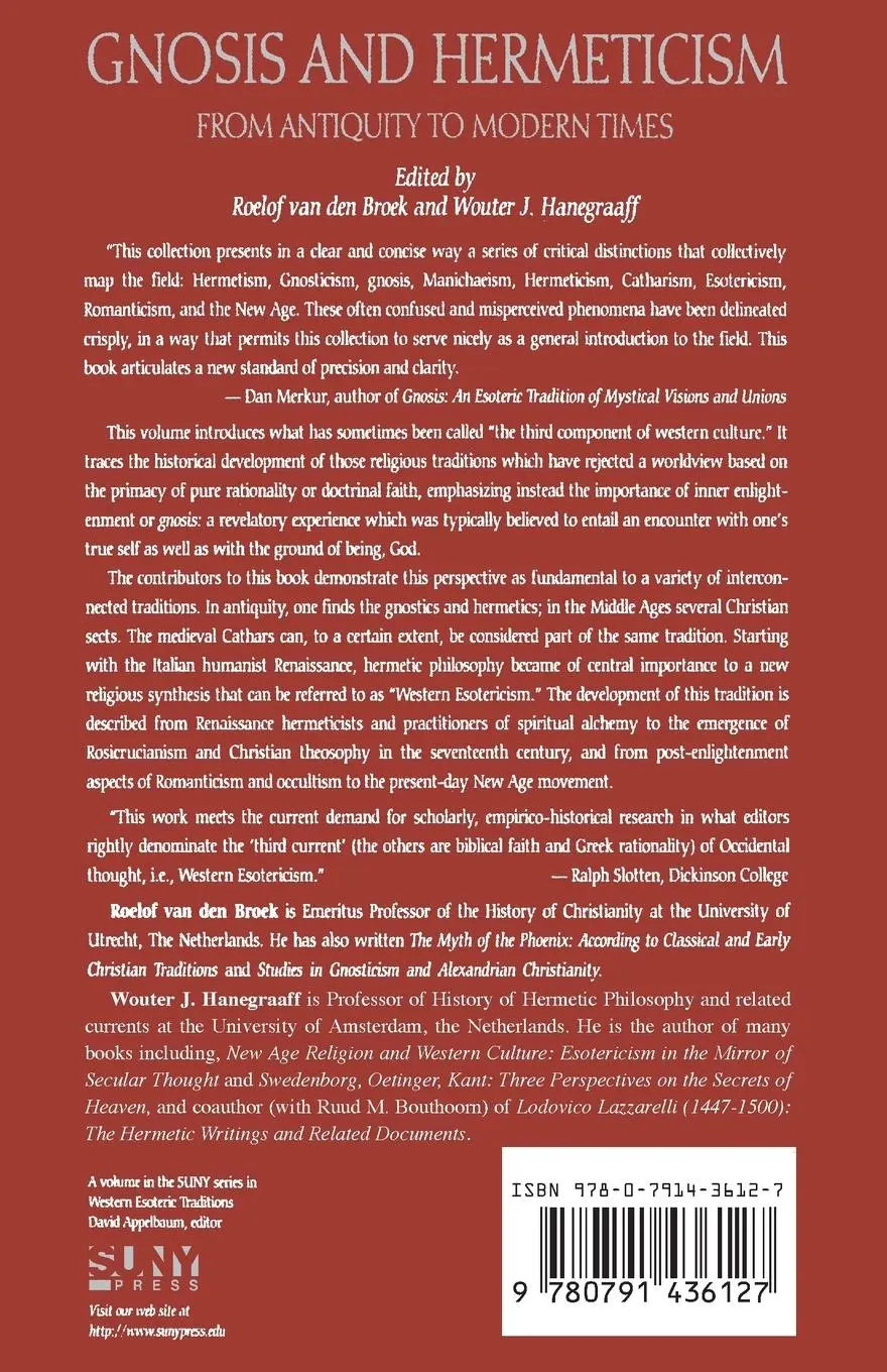 Rückseite: 9780791436127 | Gnosis and Hermeticism from Antiquity to Modern Times | Broek (u. a.)