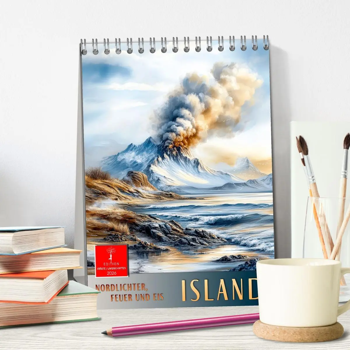 Bild: 9783457296127 | Island - Nordlichter, Feuer und Eis (Tischkalender 2026 DIN A5...