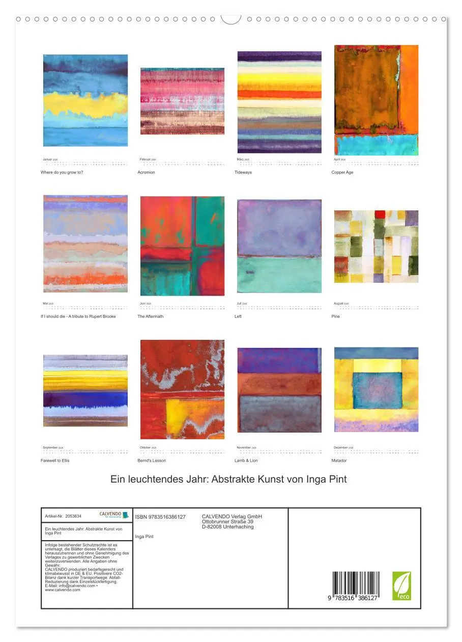 Bild: 9783516386127 | Ein leuchtendes Jahr: Abstrakte Kunst von Inga Pint (hochwertiger...