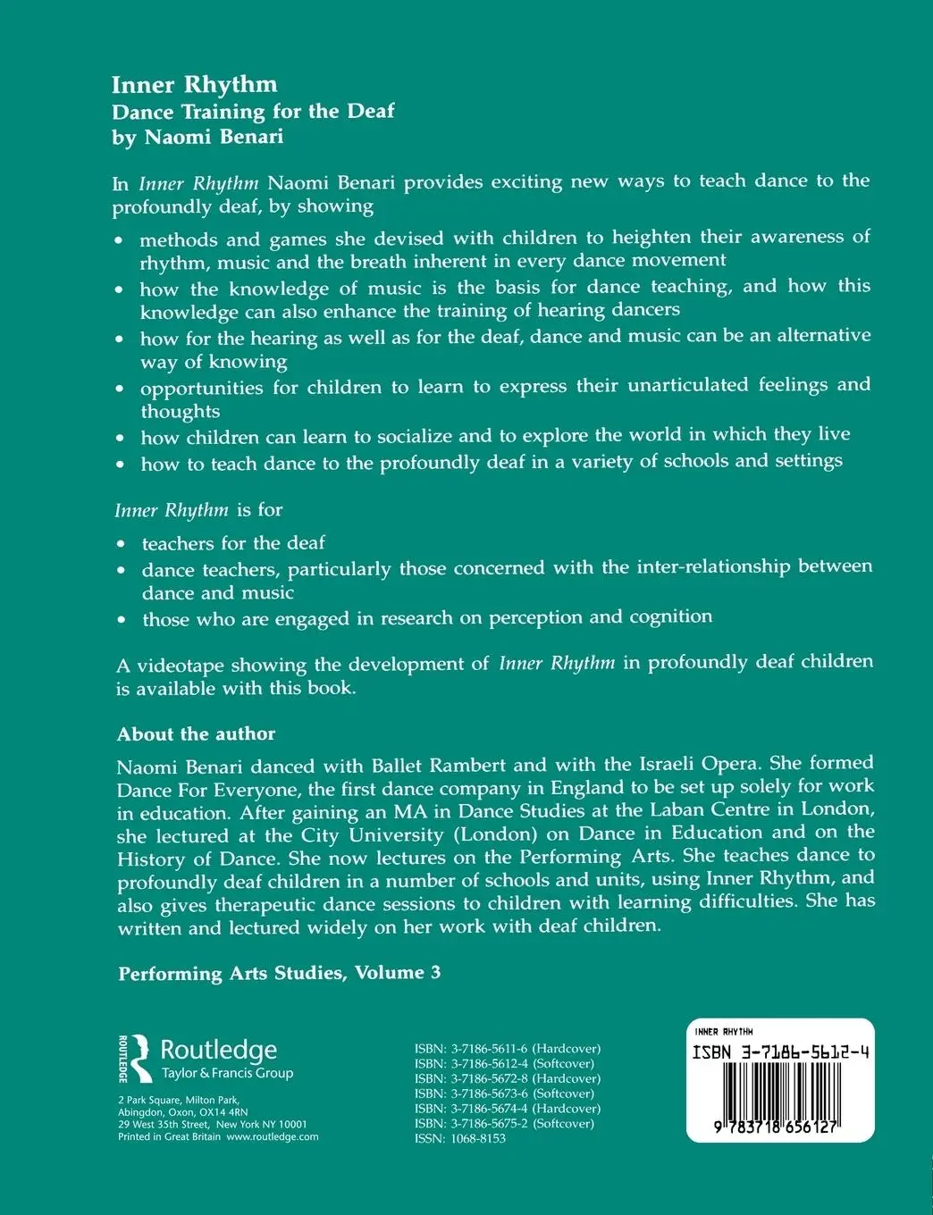 Rückseite: 9783718656127 | Inner Rhythm | Dance Training for the Deaf | Naomi Benari | Buch