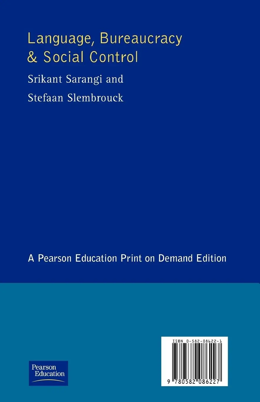 Rückseite: 9780582086227 | Language, Bureaucracy and Social Control | Srikant Sarangi (u. a.)