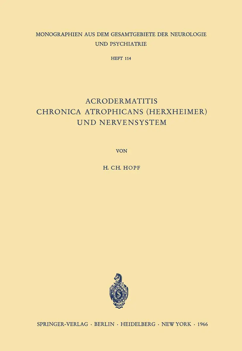 Cover: 9783540036227 | Acrodermatitis Chronica Atrophicans (Herxheimer) und Nervensystem