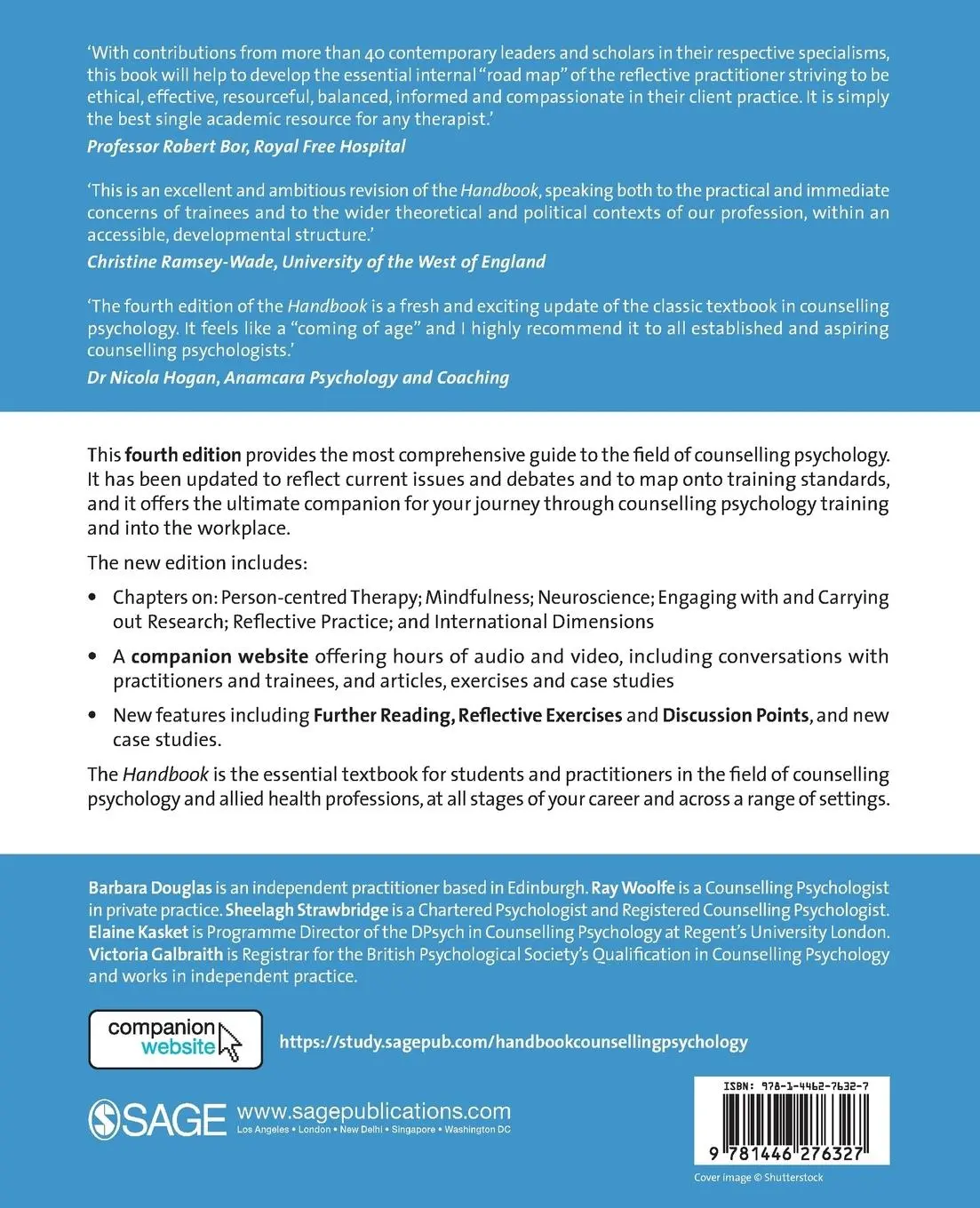 Rückseite: 9781446276327 | The Handbook of Counselling Psychology | Barbara Douglas (u. a.)