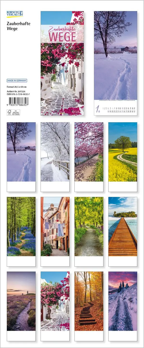 Bild: 9783731886327 | Zauberhafte Wege 2026 | Verlag Korsch | Kalender | Spiralbindung