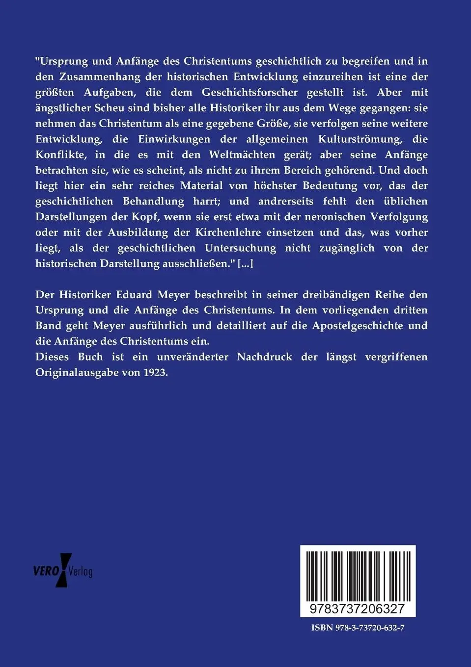 Rückseite: 9783737206327 | Ursprung und Anfänge des Christentums | Eduard Meyer | Taschenbuch