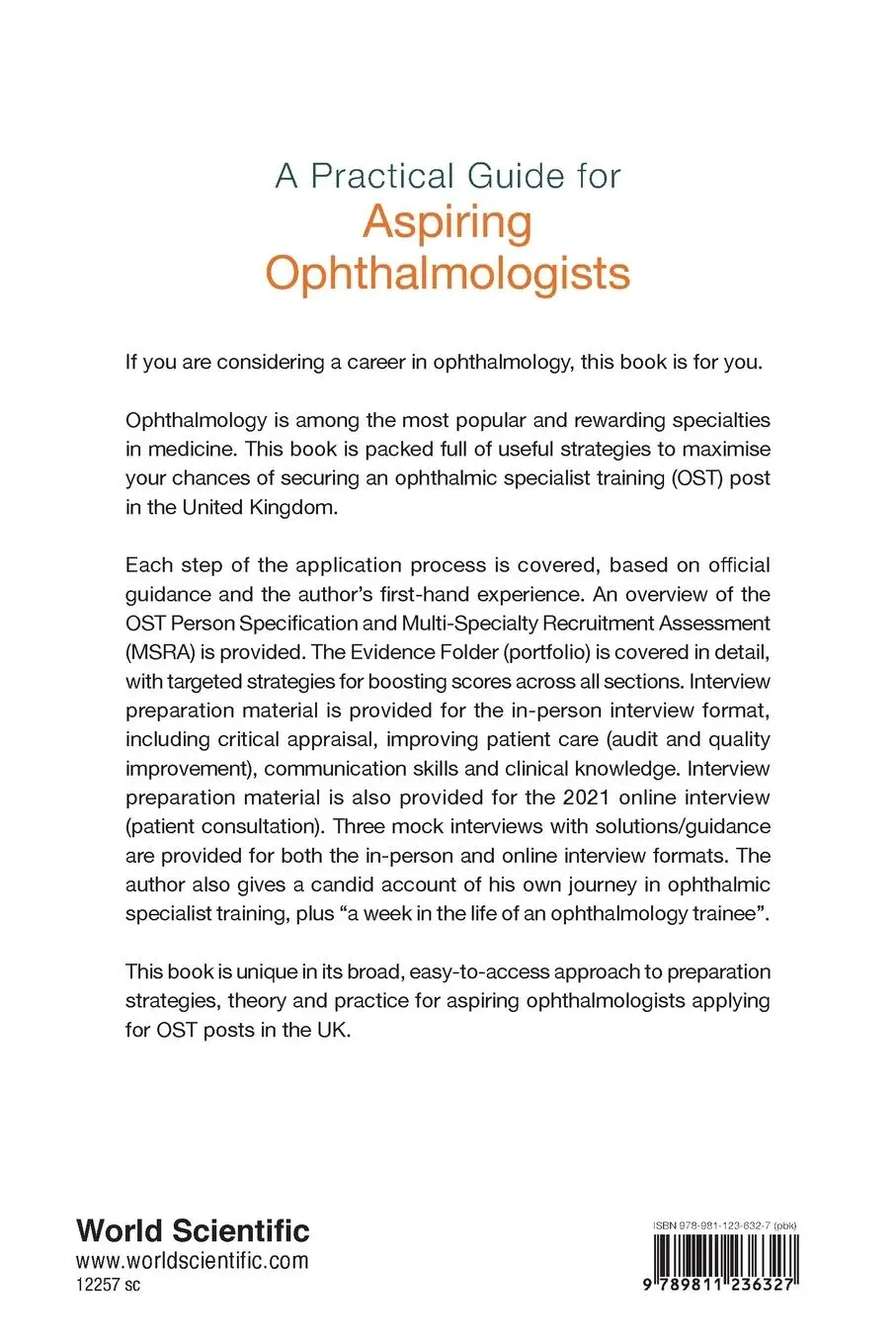Rückseite: 9789811236327 | PRACTICAL GUIDE FOR ASPIRING OPHTHALMOLOGISTS, A | Rufai Sohaib R