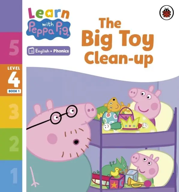 Cover: 9780241576427 | Learn with Peppa Phonics Level 4 Book 1 - The Big Toy Clean-up...