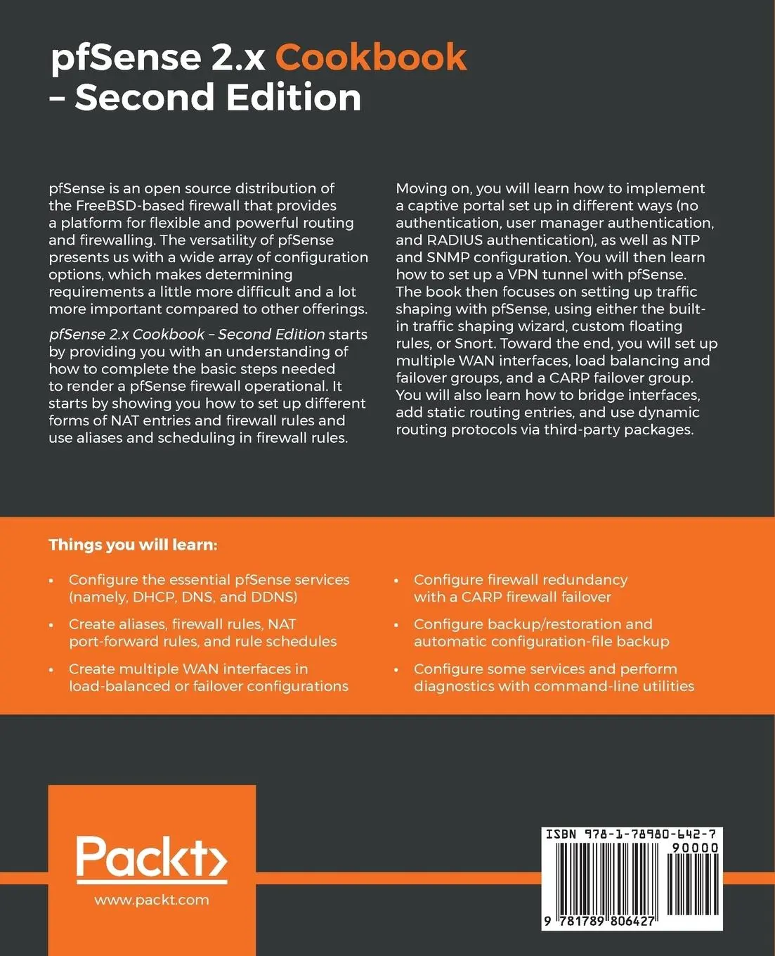 Rückseite: 9781789806427 | pfSense 2.x Cookbook-Second Edition | David Zientara | Taschenbuch