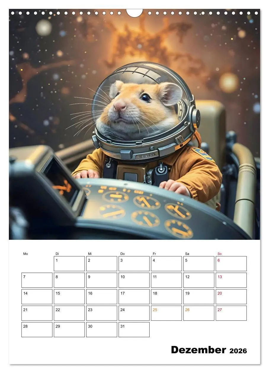 Bild: 9783457266427 | Space Hamster - Mit KI Hamster Astronauten im Weltall (Wandkalender...