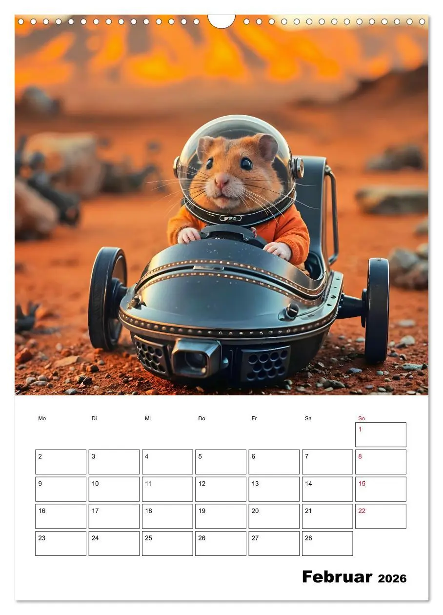 Bild: 9783457266427 | Space Hamster - Mit KI Hamster Astronauten im Weltall (Wandkalender...