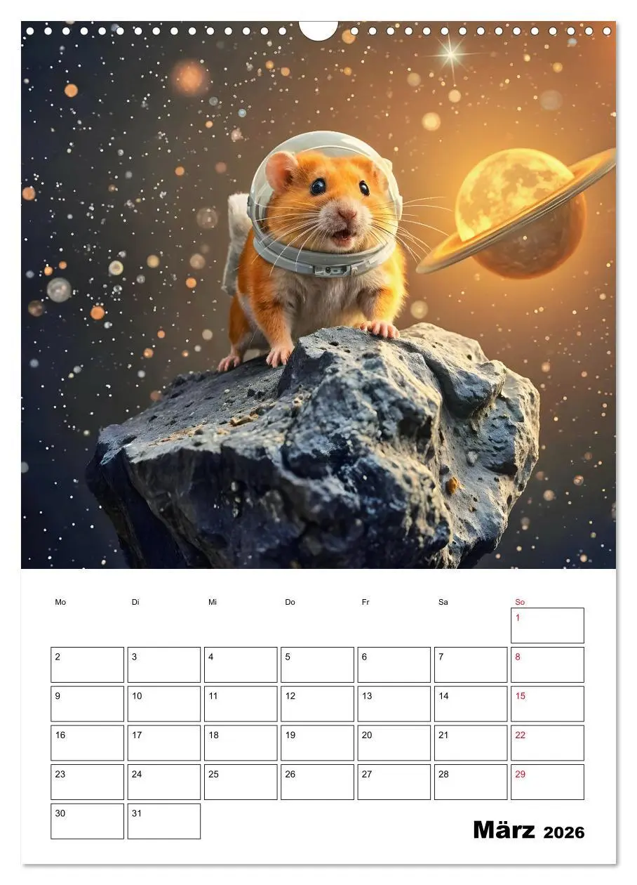 Bild: 9783457266427 | Space Hamster - Mit KI Hamster Astronauten im Weltall (Wandkalender...