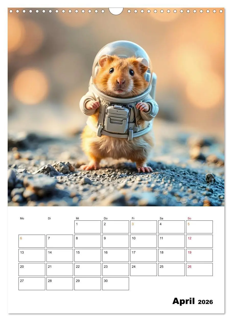 Bild: 9783457266427 | Space Hamster - Mit KI Hamster Astronauten im Weltall (Wandkalender...