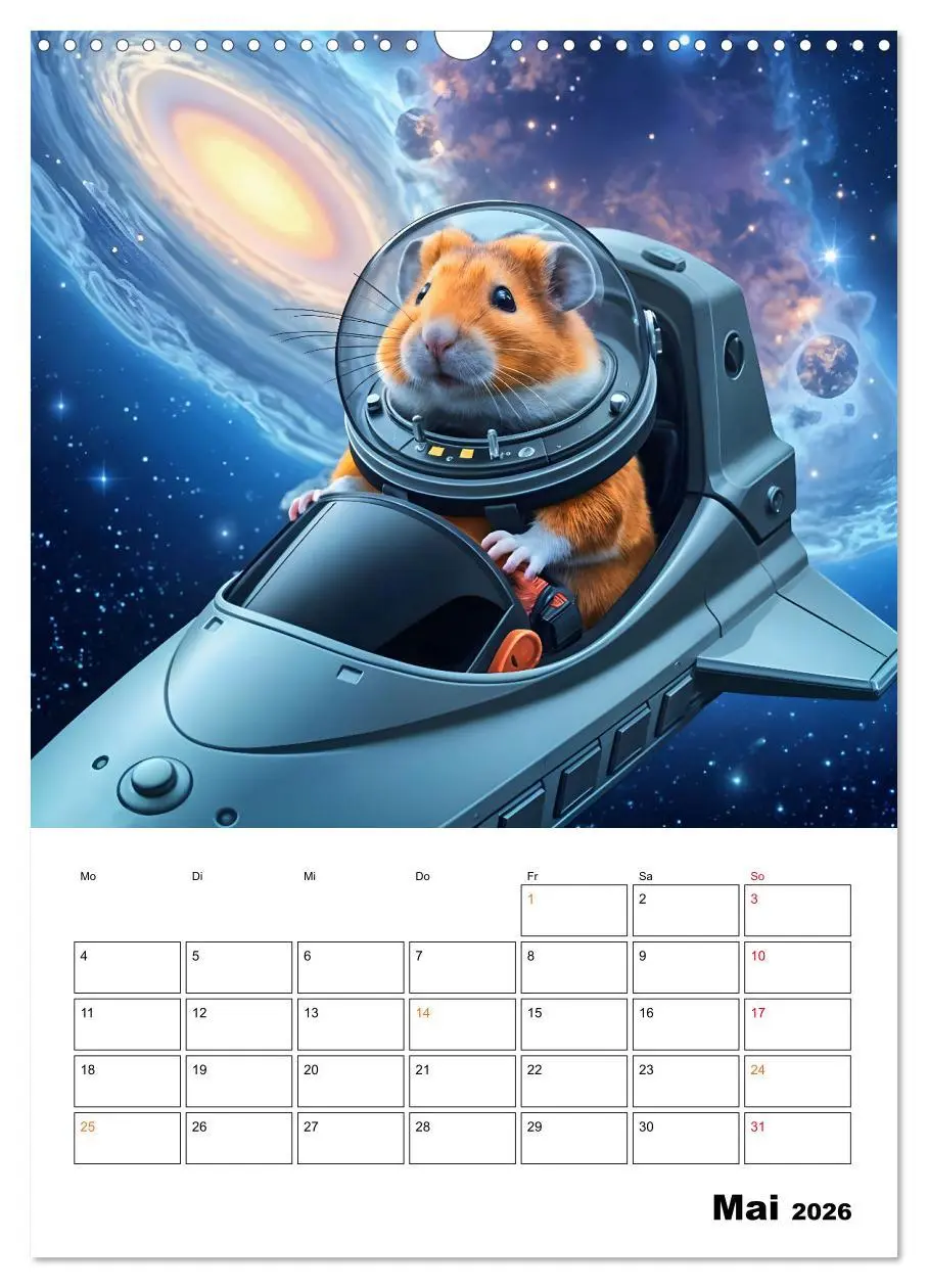 Bild: 9783457266427 | Space Hamster - Mit KI Hamster Astronauten im Weltall (Wandkalender...