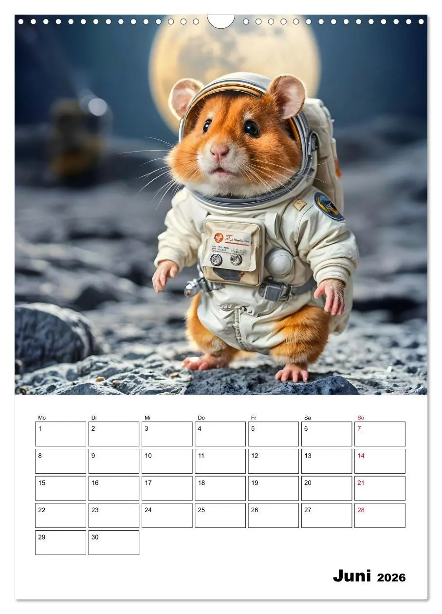 Bild: 9783457266427 | Space Hamster - Mit KI Hamster Astronauten im Weltall (Wandkalender...