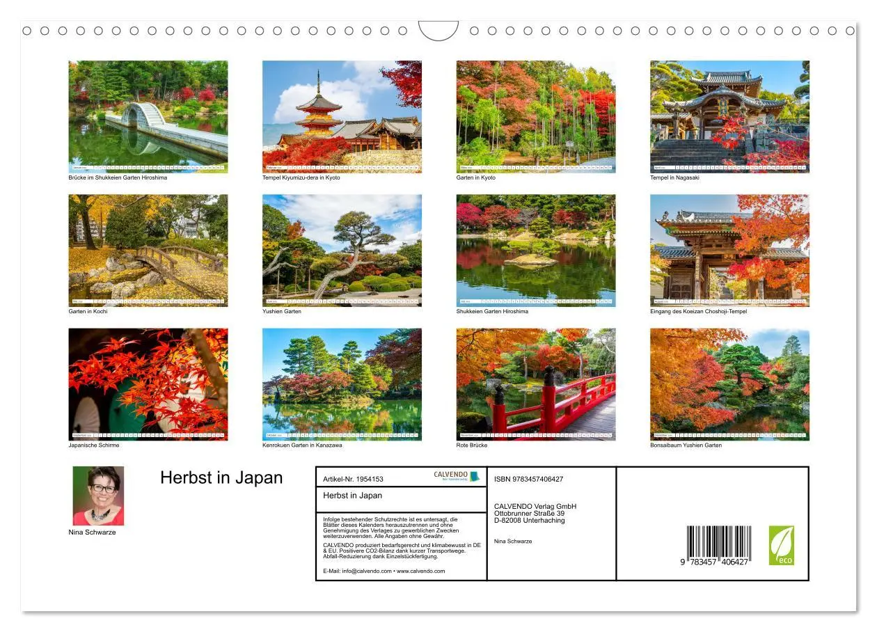 Bild: 9783457406427 | Herbst in Japan (Wandkalender 2026 DIN A3 quer), CALVENDO...