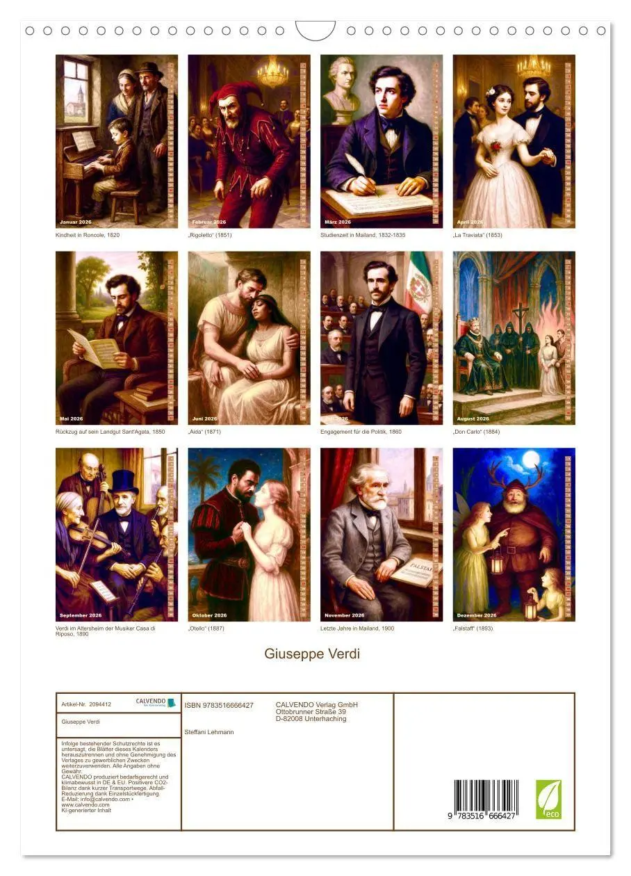 Bild: 9783516666427 | Giuseppe Verdi (Wandkalender 2026 DIN A3 hoch), CALVENDO...