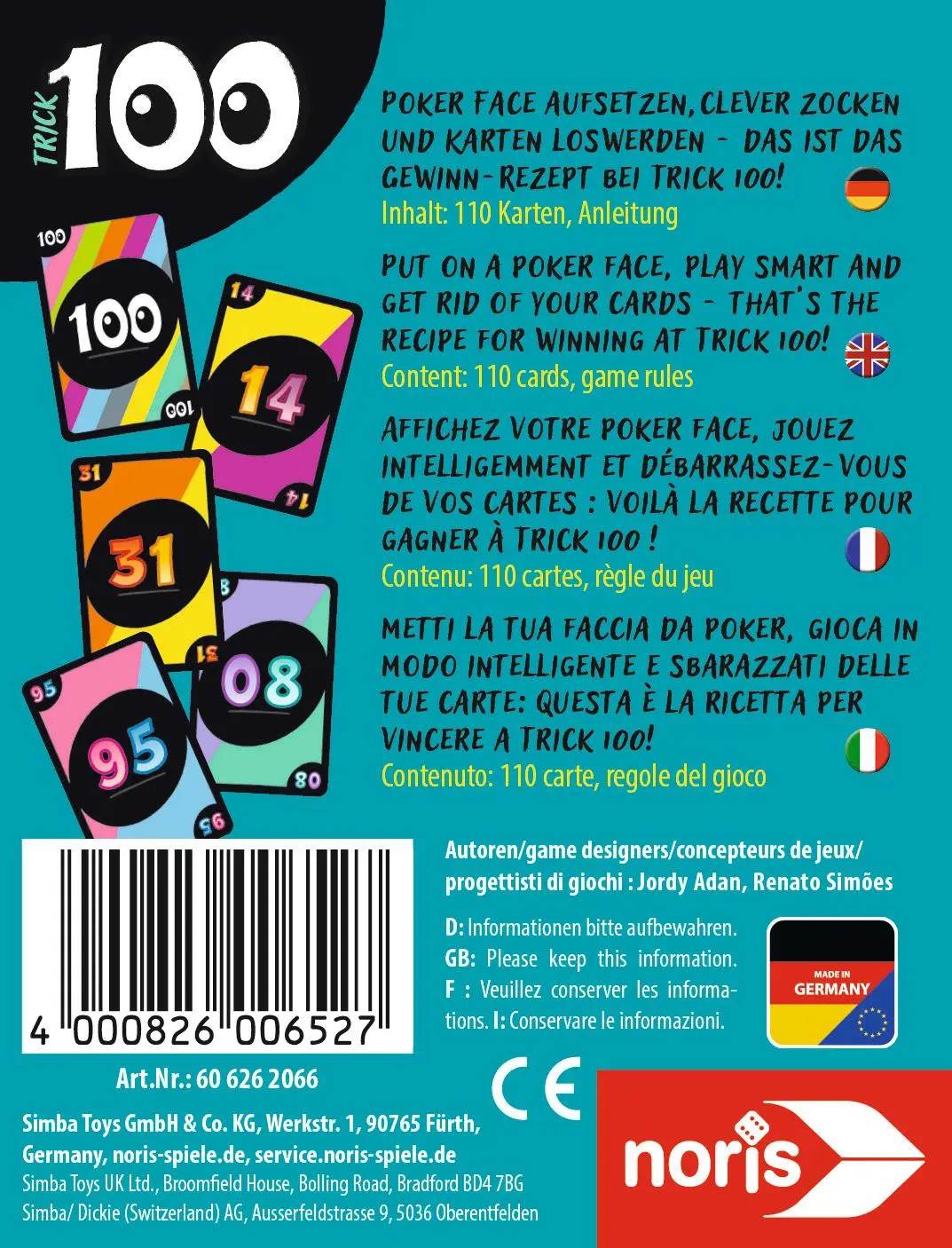 Bild: 4000826006527 | Trick 100 Kartenspiel | Spiel | Geblockt | 606262066 | Deutsch | 2025