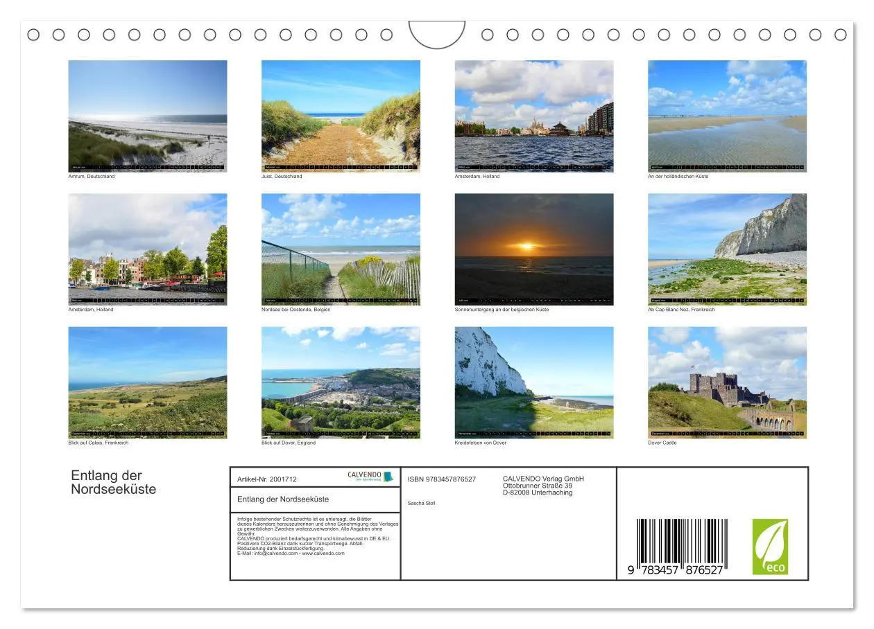 Bild: 9783457876527 | Entlang der Nordseeküste (Wandkalender 2026 DIN A4 quer), CALVENDO...