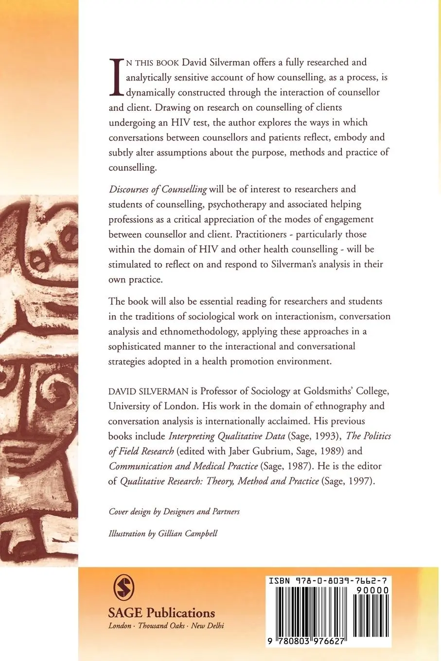 Rückseite: 9780803976627 | Discourses of Counselling | HIV Counselling as Social Interaction
