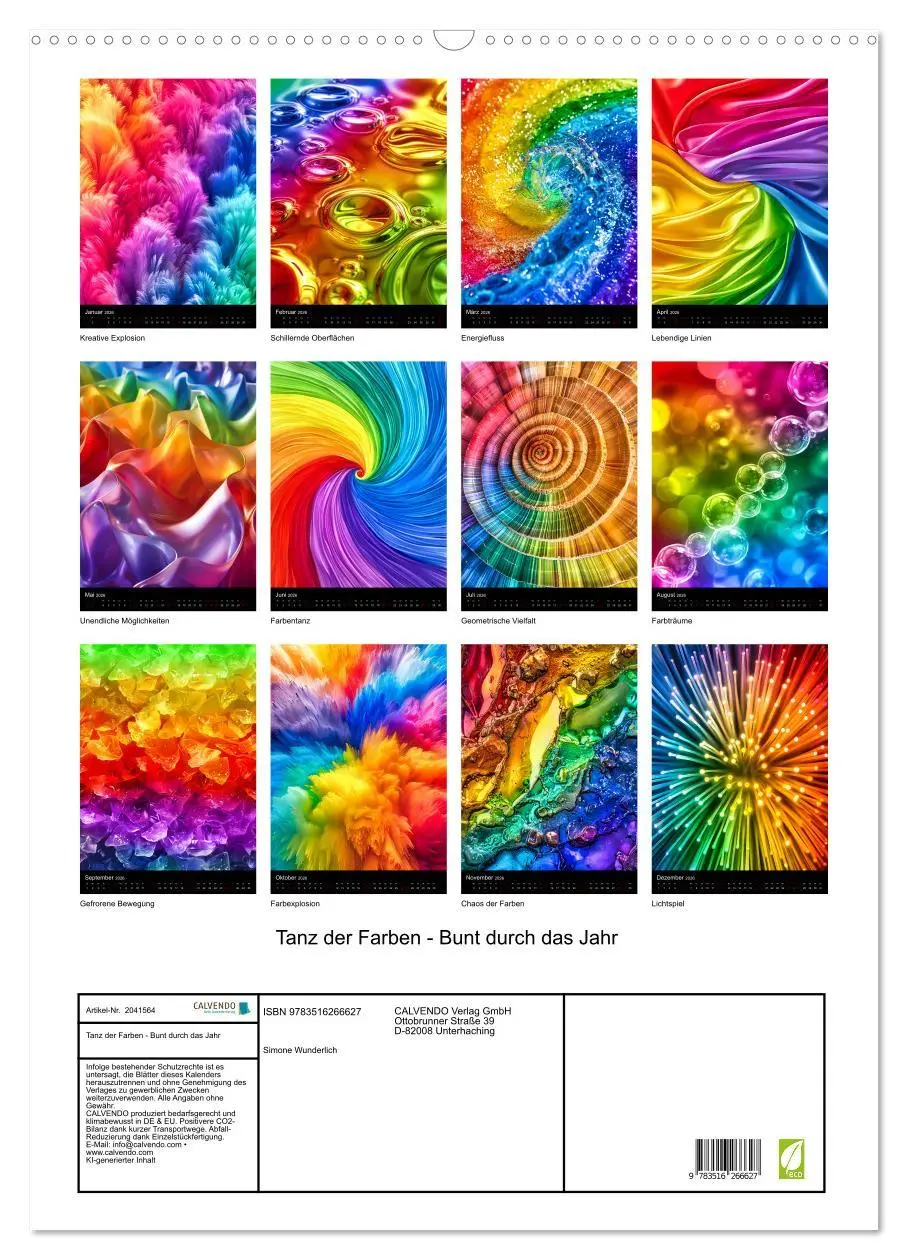 Bild: 9783516266627 | Tanz der Farben - Bunt durch das Jahr (Wandkalender 2026 DIN A2...