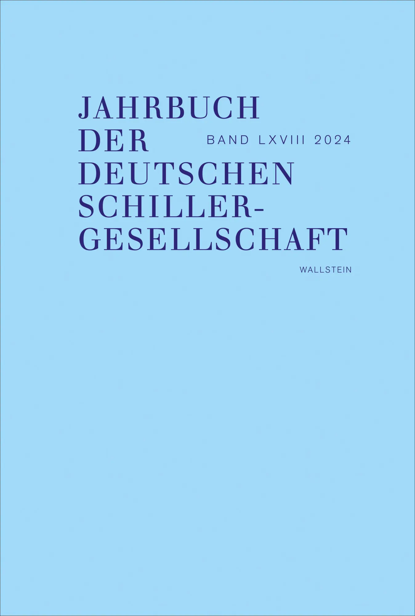Cover: 9783835356627 | Jahrbuch der Deutschen Schillergesellschaft 2024 | Décultot (u. a.)