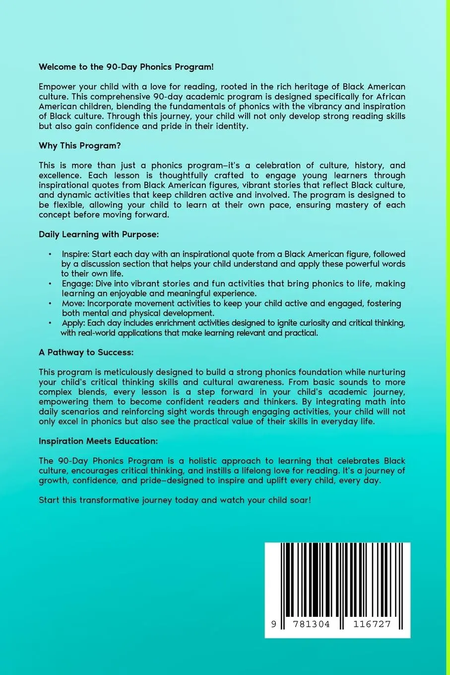 Rückseite: 9781304116727 | Phonics, Math, and Critical Thinking for Young Black Learners | Buch