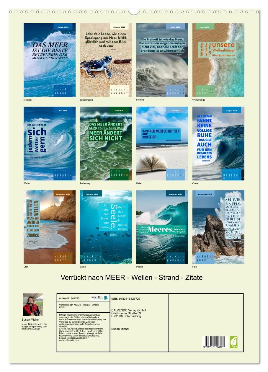 Bild: 9783516326727 | Verrückt nach MEER - Wellen - Strand - Zitate (Wandkalender 2026...