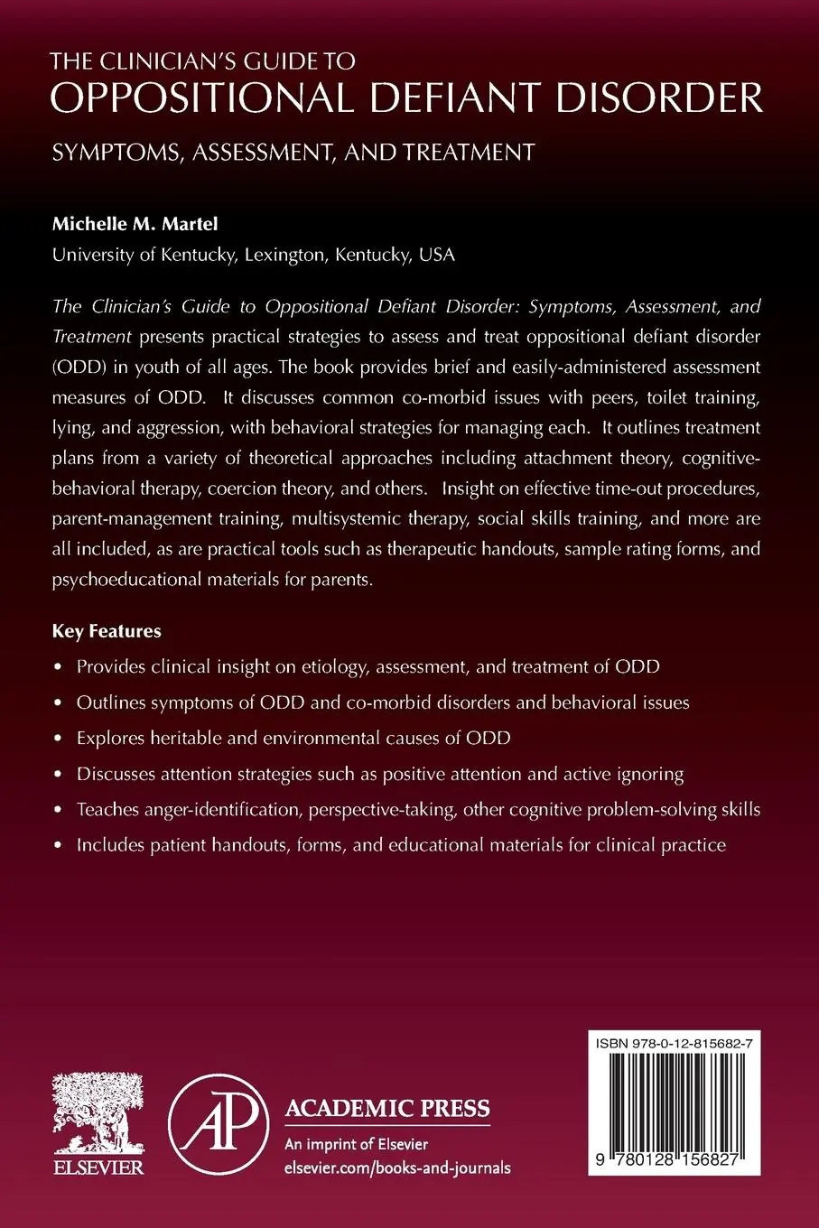 Rückseite: 9780128156827 | The Clinician's Guide to Oppositional Defiant Disorder | Martel | Buch